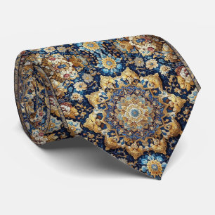 Corbata de seda falsa de diseñador persa de lujo