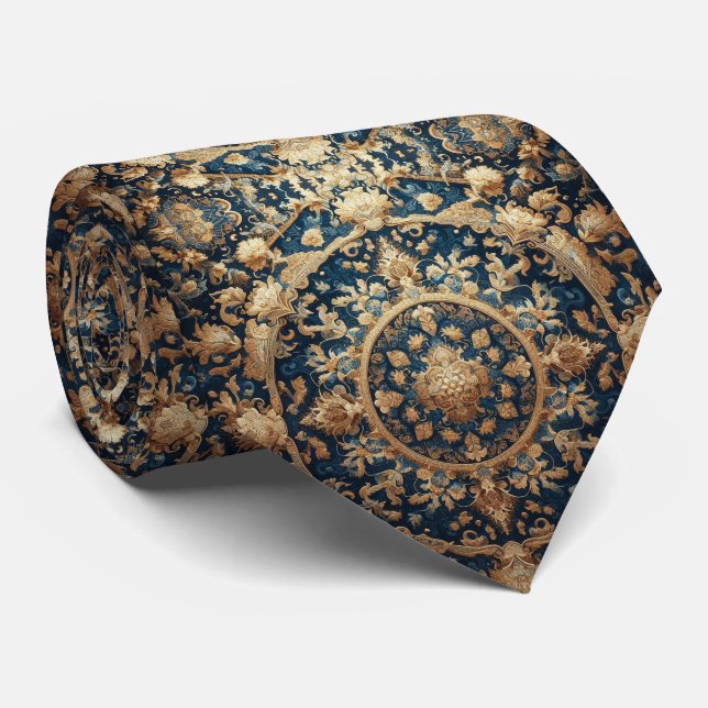 Corbata de seda falsa de diseñador persa de lujo (Enrollado)
