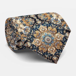 Corbata de seda falsa de diseñador persa de lujo