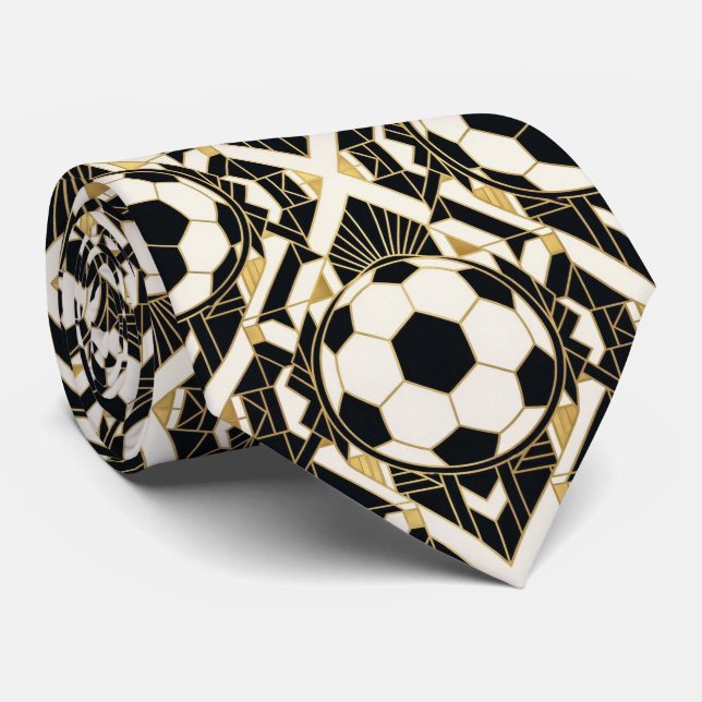 Corbata de seda falsa de fútbol | Caballero jugado (Enrollado)