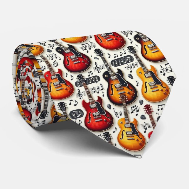 Corbata de seda falsa para músico | Notas musicale (Enrollado)
