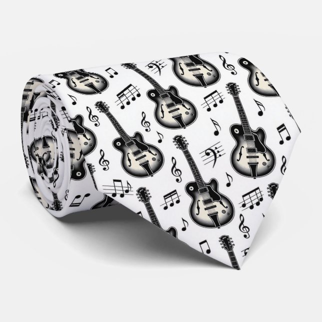 Corbata de seda falsa para músicos | Notas musical (Enrollado)