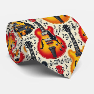 Corbata de seda falsa para músicos   Notas musical