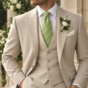 Corbata de seda tejida de lujo en tono amarillo pi