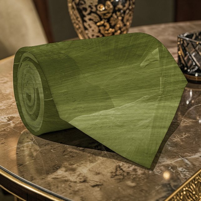 Corbata de seda verde oliva personalizada con acua (Subido por el creador)