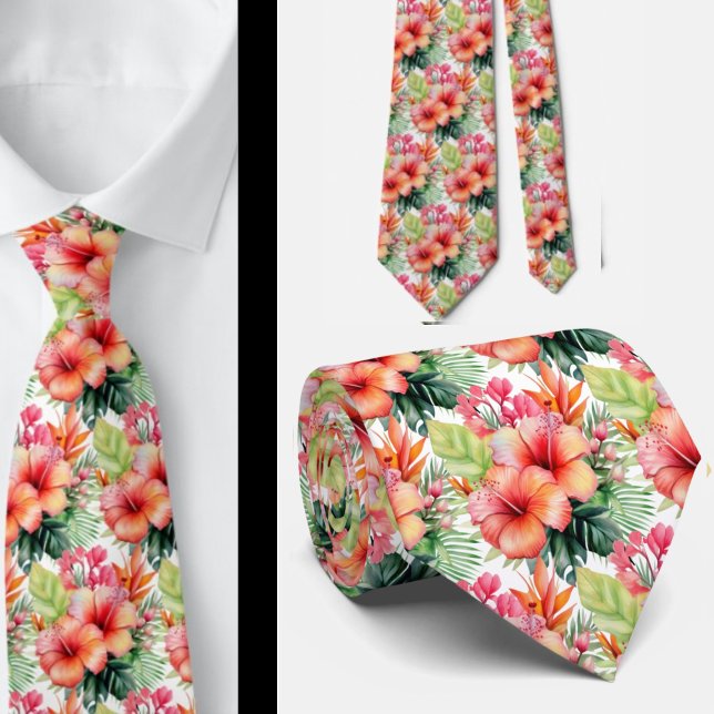 Corbata de vacaciones de verano | Hibisco tropical (Subido por el creador)