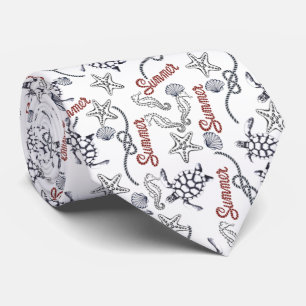 Corbata de verano con criaturas de mar