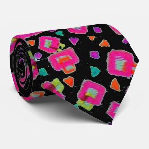 CORBATA DECO DE ABSTRACTO NEGRO PINO FUCHSIA