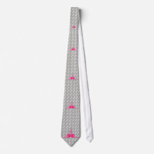 Corbata Deco de South Beach (rosa caliente y blanco en gri