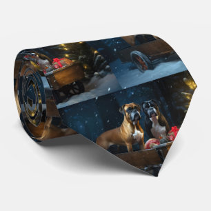 Corbata Decoración de Navidad Boxer Snowy Sleigh