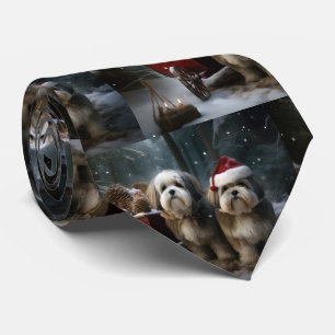 Corbata Decoración de Navidad de Trineo Nevado Malti Tzu