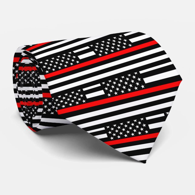 Corbata Decoración gráfica delgada de la línea roja estado (Enrollado)