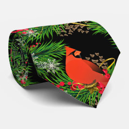 Corbata Decoración Navideña con Pájaro Cardenal Fiesta