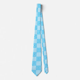 Corbata Deep Sky Blue Moderno Geométrico