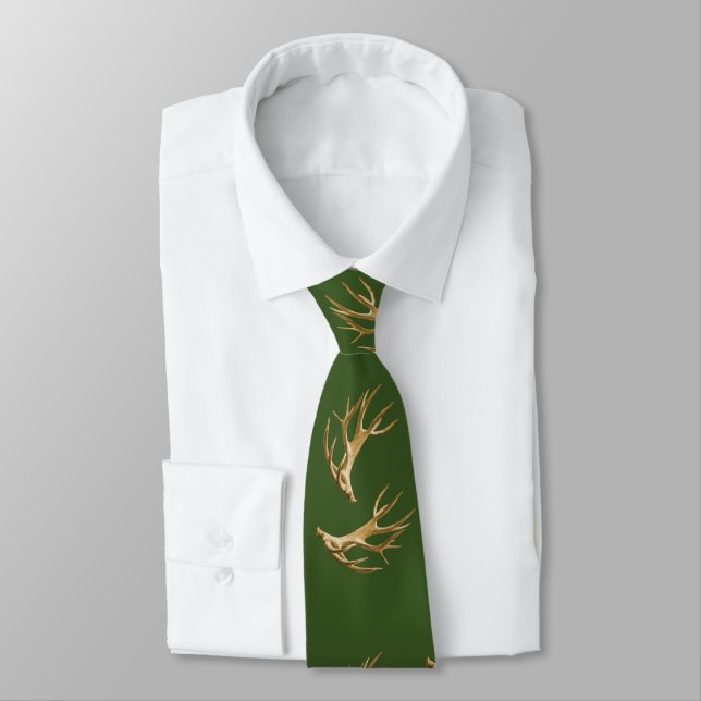 Corbata Deer Hunter Antlers Forest Green (Atado)
