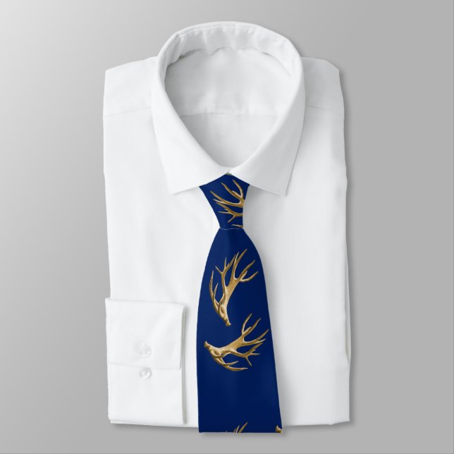 Corbata Deer Hunter Antlers Marina Azul (Atado)
