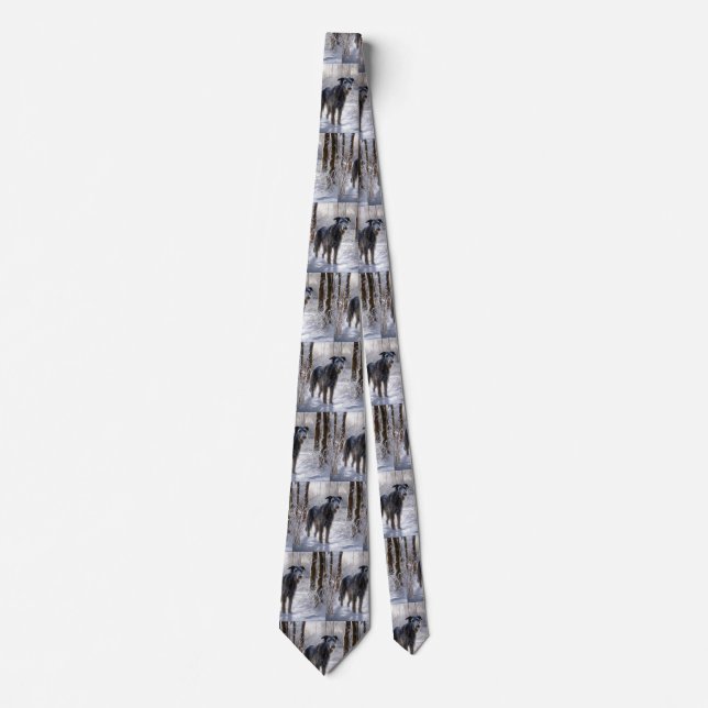 Corbata Deerhound escocés deja que nieve Navidades (Anverso)