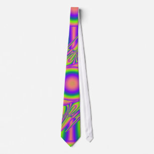 Corbata Deformación fractal púrpura verde psicodélico