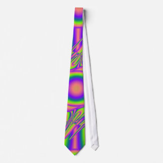 Corbata Deformación fractal púrpura verde psicodélico