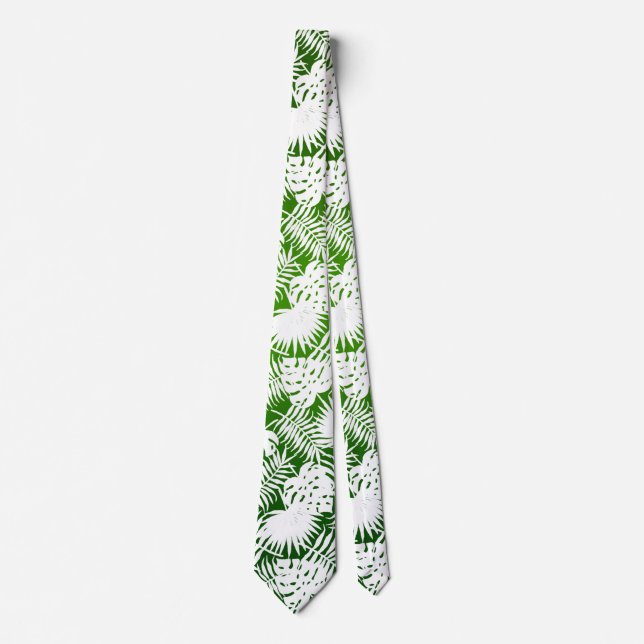 CORBATA DEJA UN PATRÓN SIN MAREAS BLANCO VERDE (Anverso)