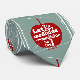 Corbata Dejar que la comida sea medicación, cita de Hipocr