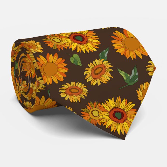 corbata del cuello del patrón de girasol del país (Enrollado)