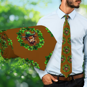Corbata del día de San Patricio con patrón de toro