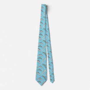 Corbata Delfines tribales de Hawái azul claro