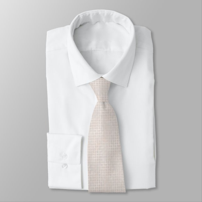 Corbata Delicada crema texturada. (Atado)