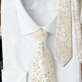 Corbata Delicado patrón floral botánico clásico