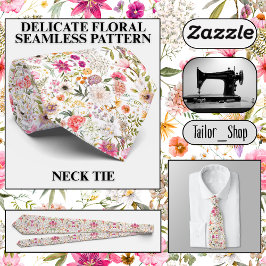 Corbata Delicado patrón floral sin soldadura