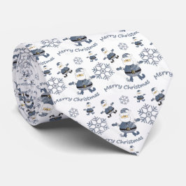 Corbata Denim Fashion Navidades Santa Pattern