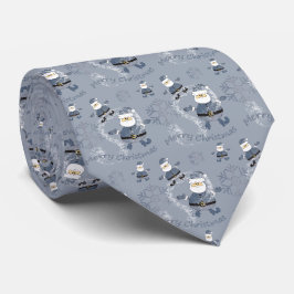 Corbata Denim Fashion Navidades Santa Pattern