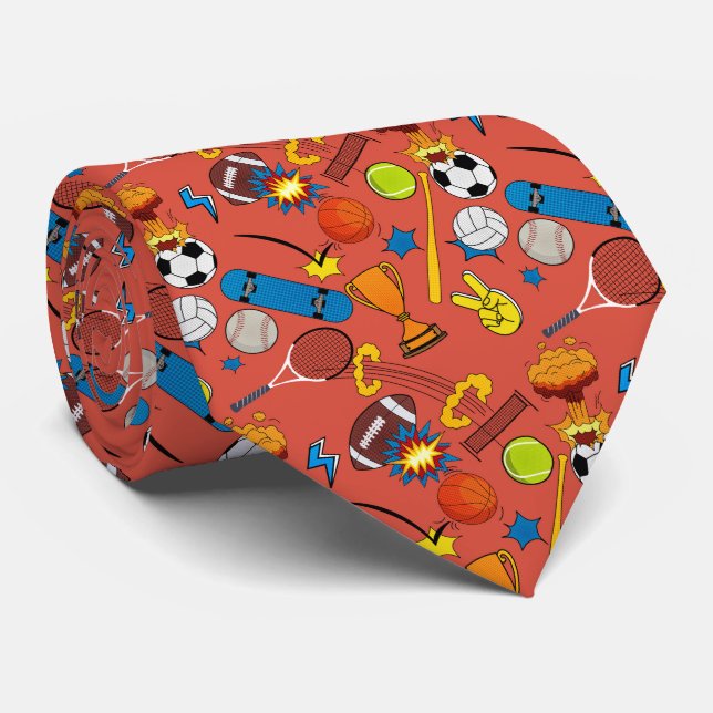 Corbata Deporte Atlético Retro Cómic (Enrollado)