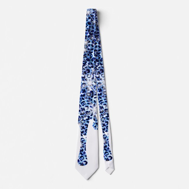 Corbata Derivación Azul Cheetah Esparkles Agujero (Anverso)