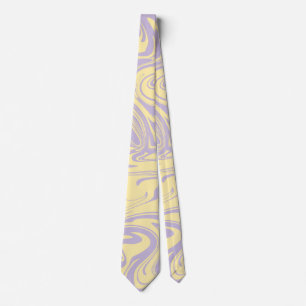 Corbata Derrame - Amarillo Pastel y Púrpura
