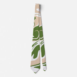 Corbata Derrame - Blanco, Arena y Verde Palma