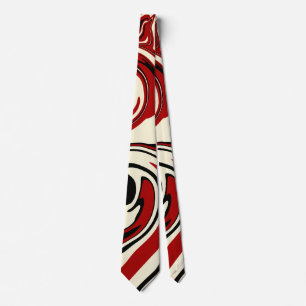 Corbata Derrame - Rojo y Crema