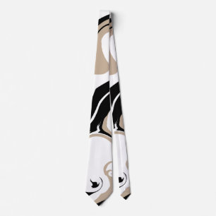 Corbata Derrame - Taupe, negro y blanco