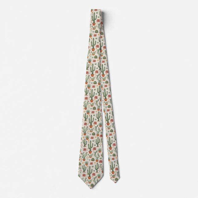 Corbata Desert Cacti Succulent Seamless Pattern (Anverso)