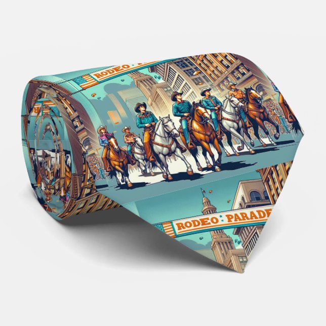 Corbata Desfile de Rodeo Occidental Caballos Vaqueros Por  (Enrollado)