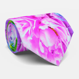 Corbata Detalle de Flor de Peonía Rosa Doble Impresionante