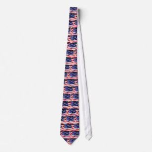 Corbata Detalle de la bandera americana
