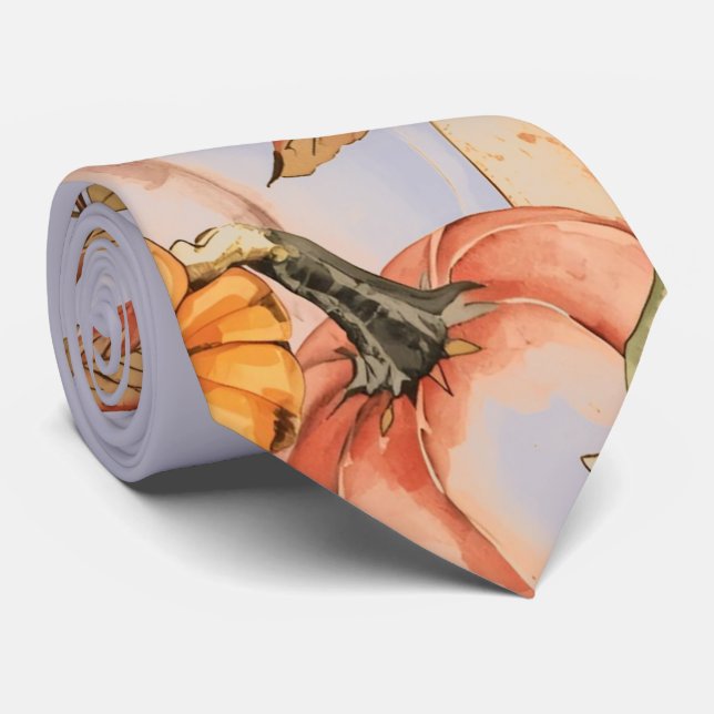Corbata Día de Acción de Gracias, Hermoso Patrón de Calaba (Enrollado)