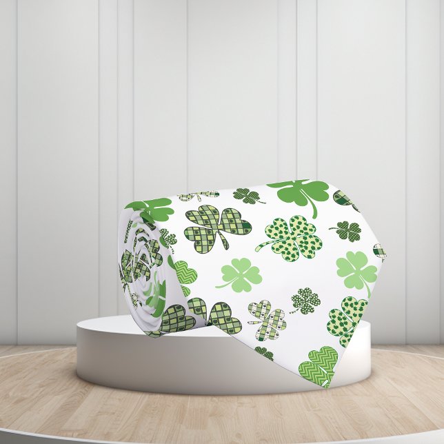 Corbata Día de Green Clover Shamrock St Patrick (Subido por el creador)