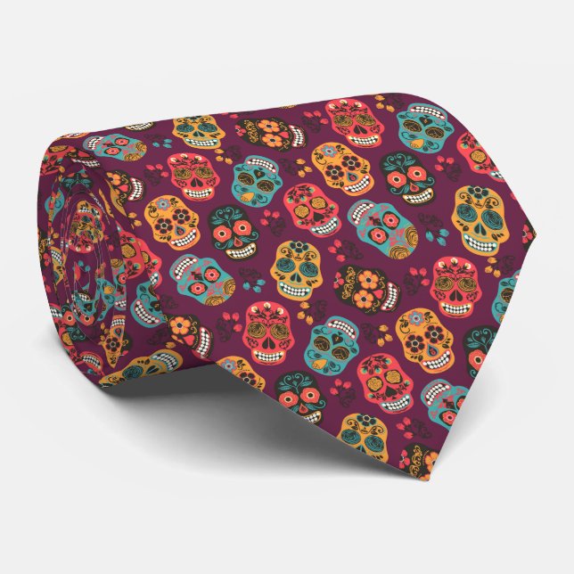 Corbata Dia de los Muertos (Enrollado)