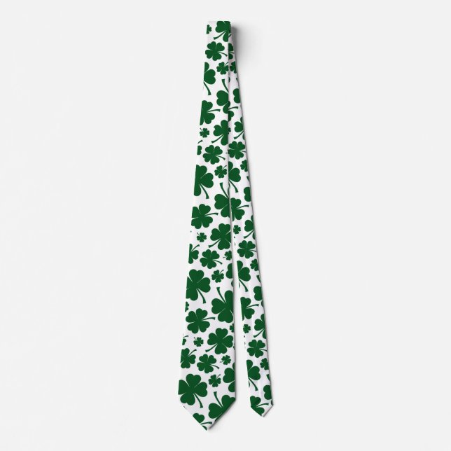 Corbata Día de San Patricio Afortunado Trébol de Cuatro Ho (Anverso)