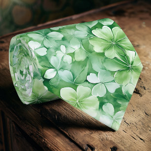 Corbata Día de San Patricio del Trébol Verde