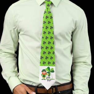 Corbata Día de San Patricio Leprechaun Shamrocks Shenaning