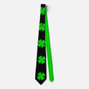 Corbata Día de San Patricio Trébol de Cuatro Hojas
